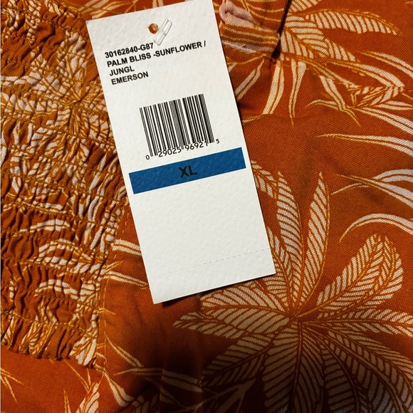 Boho Chic NWT Tropical Resort Sweetheart Neckline Peplum Hem XL Tank Top - Picture 2 of 6